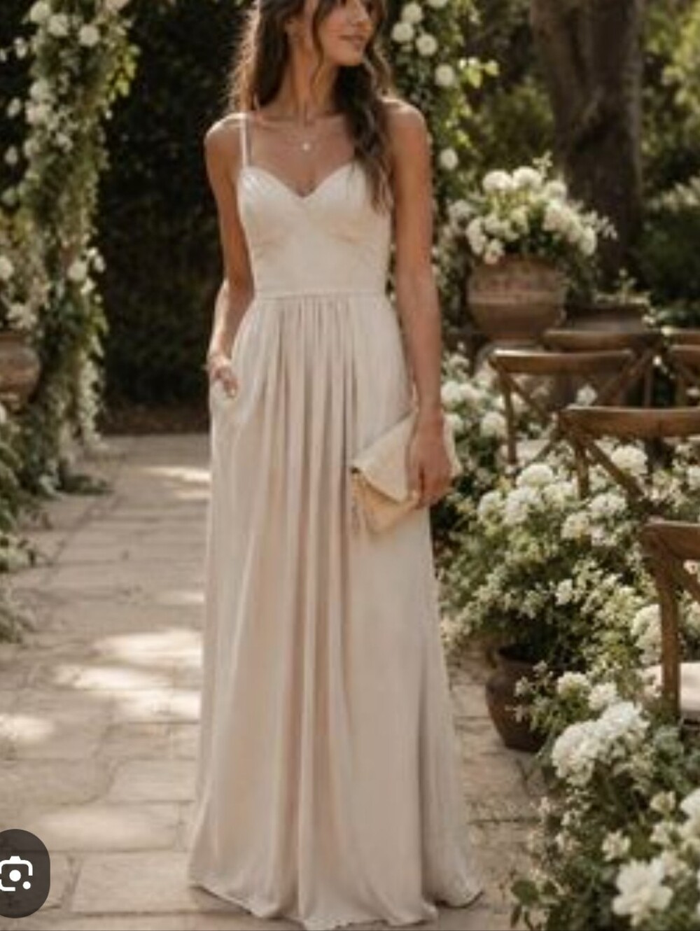BCBGMAXAZRIA Kyra Oatmeal Corset Maxi Dress Ivory Size Xs, Pockets!